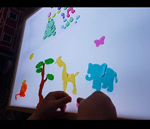R-CRE@ – Montessori-Leuchttisch RGB 48x37x7 cm mit Aktivitätsheft | Mehrfarbige LED mit Fernbedienung | Zertifiziert (AIJU + Univ. Murcia) | Sensorischer Lichttisch für Kinder | Kreatives Lernen
