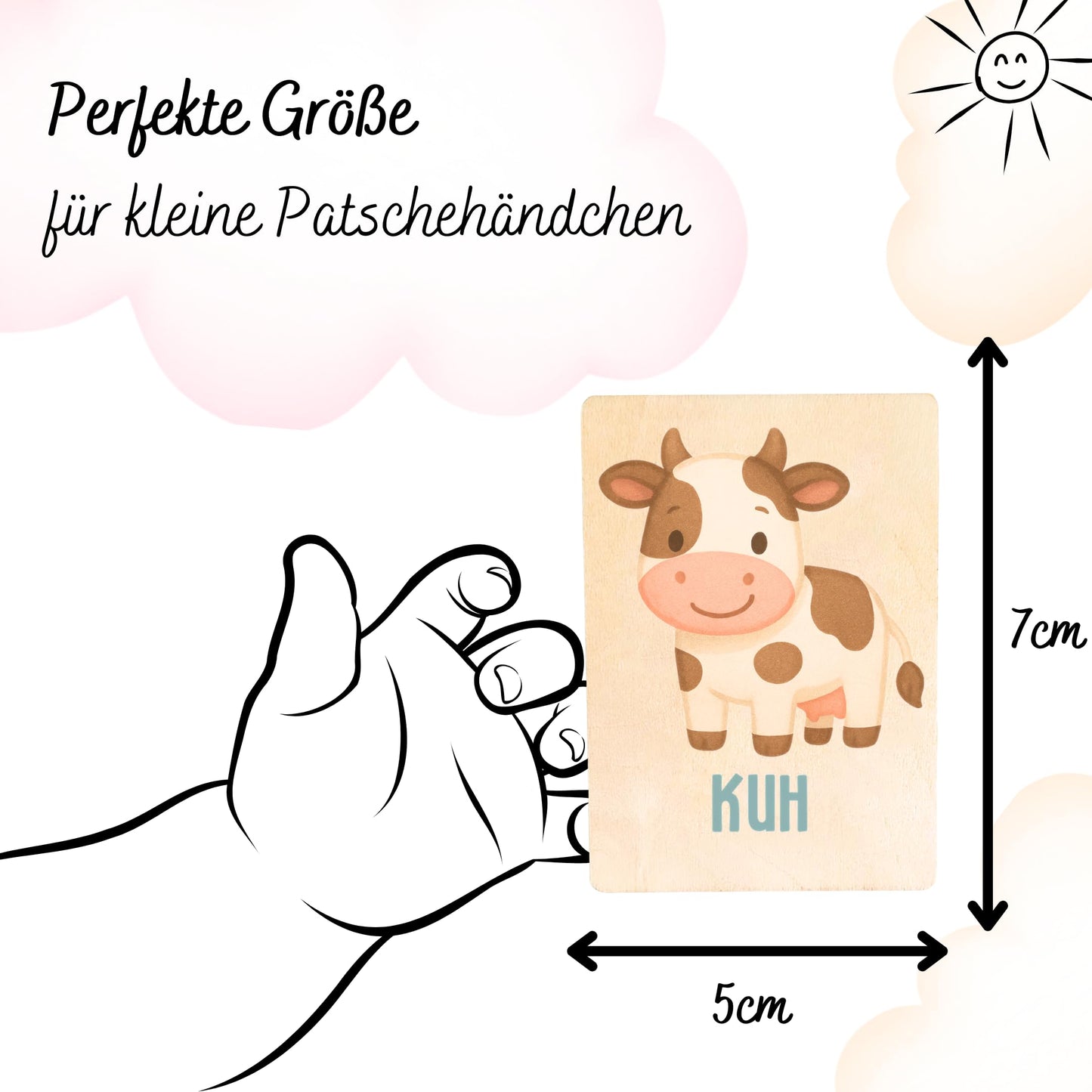 Lilli&Luki® Montessori Memo-Spiel aus Holz – 20 Tierkarten, Lern- & Gedächtnisspielzeug für Kinder ab 2 Jahren