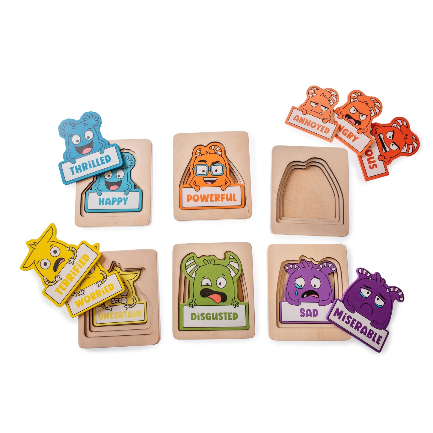 Open The Joy My Emotion Levels Peg Puzzle - 24-teiliges Puzzle zur emotionalen Regulierung für Kinder | SEL-Lernwerkzeug zum Identifizieren & Ausdrücken von Emotionen | Holzpuzzle ab 4 Jahren
