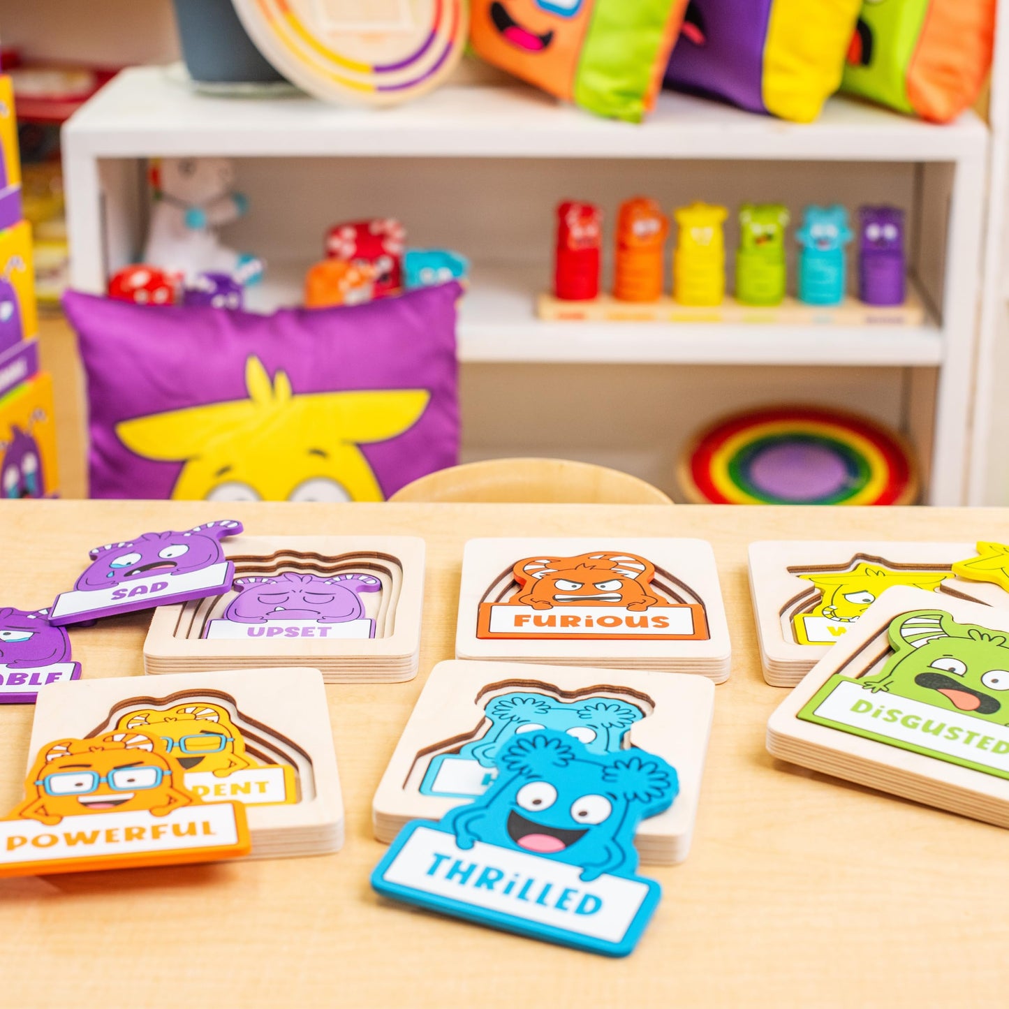 Open The Joy My Emotion Levels Peg Puzzle - 24-teiliges Puzzle zur emotionalen Regulierung für Kinder | SEL-Lernwerkzeug zum Identifizieren & Ausdrücken von Emotionen | Holzpuzzle ab 4 Jahren