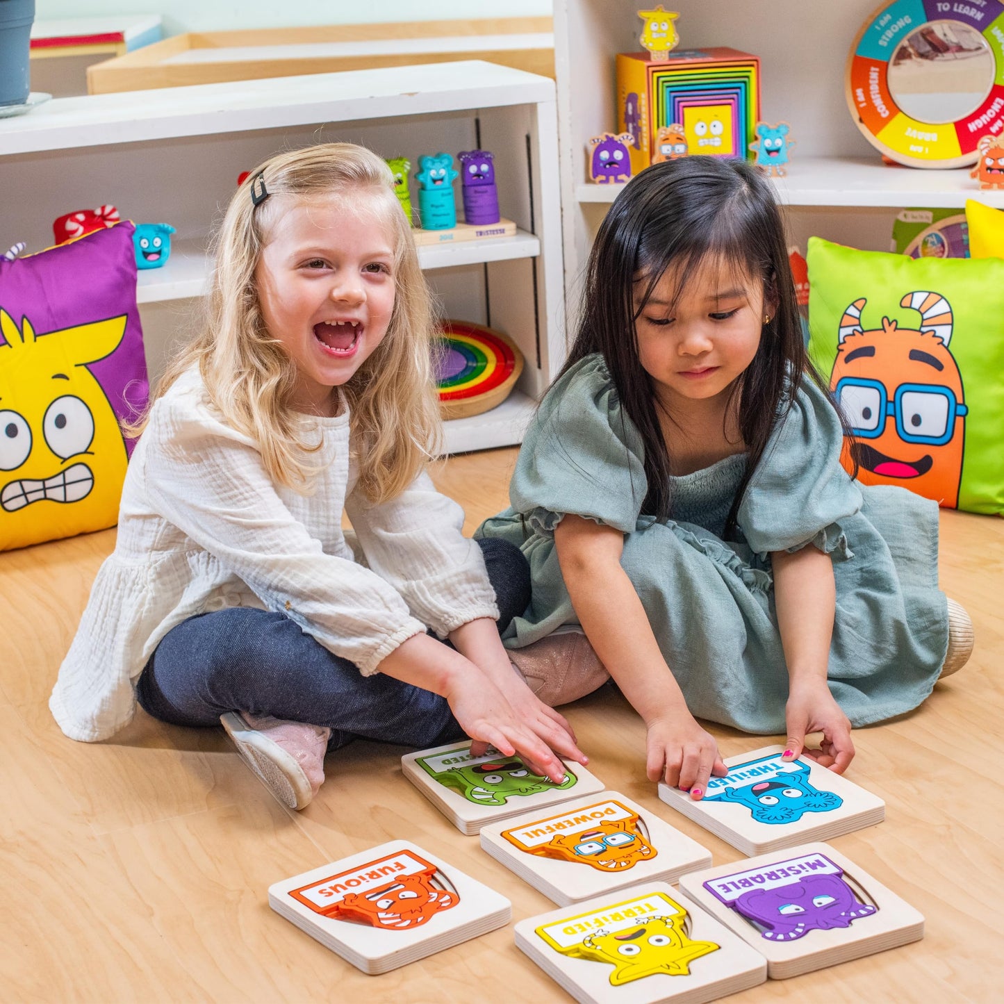 Open The Joy My Emotion Levels Peg Puzzle - 24-teiliges Puzzle zur emotionalen Regulierung für Kinder | SEL-Lernwerkzeug zum Identifizieren & Ausdrücken von Emotionen | Holzpuzzle ab 4 Jahren
