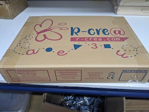 R-CRE@ – Montessori-Leuchttisch RGBW 64x48x7 cm + Aktivitätsheft | Reagiert auf Stimme und Musik | Verbindung mit Handy + Fernbedienung | Zertifiziert durch AIJU + Univ. Murcia | Sensorischer Lern