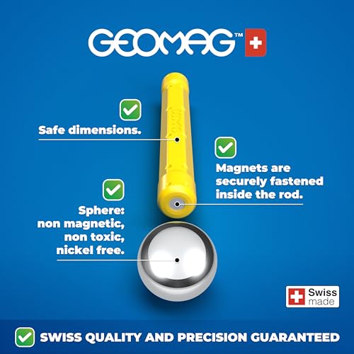 Geomag, Glow Recycled, Magnetische Konstruktionen mit Glüheffekt, Glow-in-The-Dark Magnetstäbe, 142 Stück Packung, 100% recycelter Kunststoff