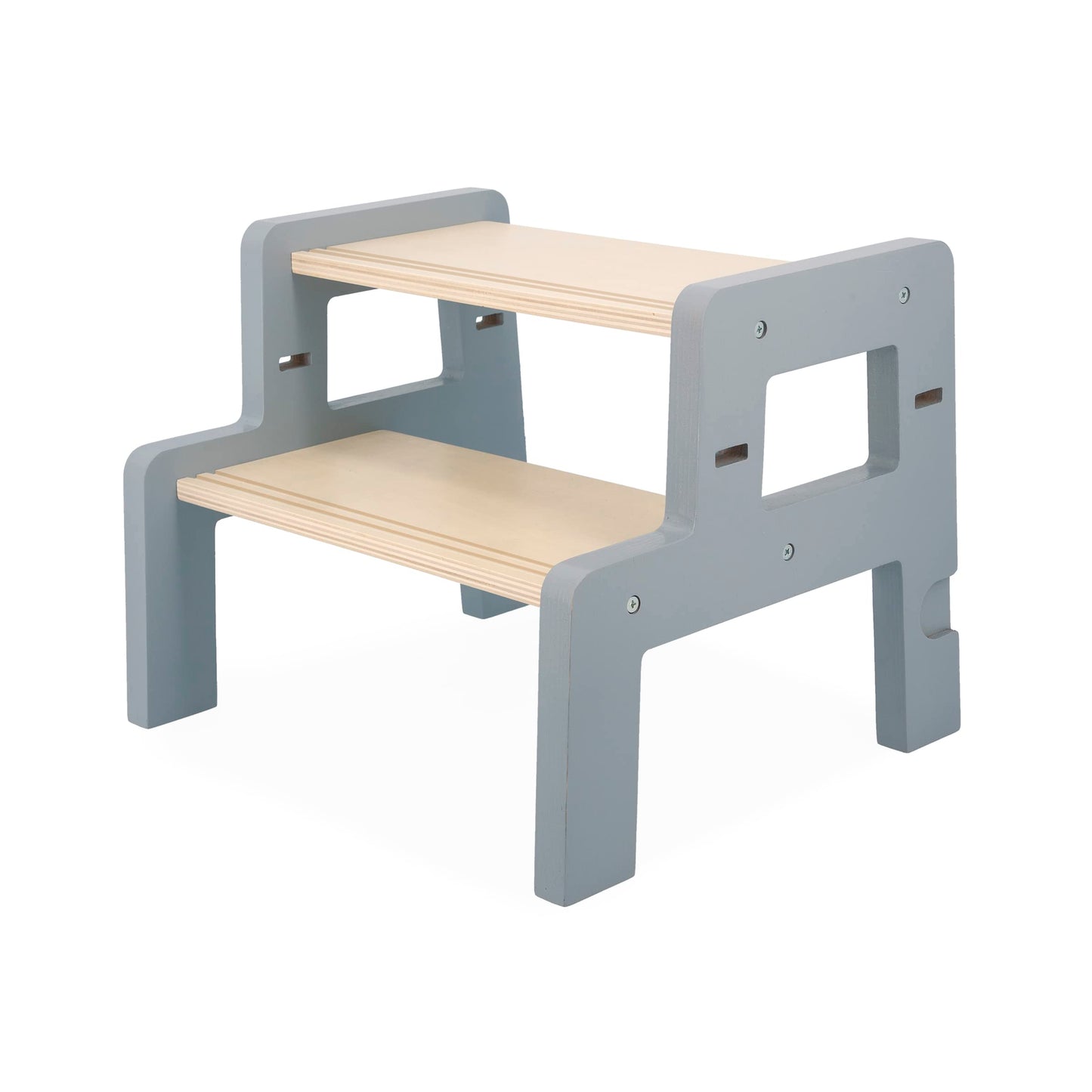 Janod - Lernturm aus Holz - 2 Einstellbare Höhen - 1 Abnehmbarer Tritthocker, 1 Tafel, 2 Kreiden, 1 Bürste - Ab 18 Monate, J09640