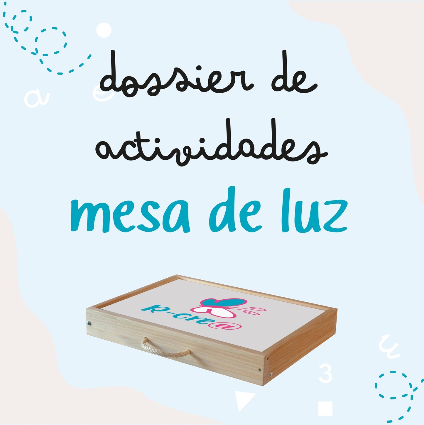 R-CRE@ – Montessori-Leuchttisch RGBW 64x48x7 cm + Aktivitätsheft | Reagiert auf Stimme und Musik | Verbindung mit Handy + Fernbedienung | Zertifiziert durch AIJU + Univ. Murcia | Sensorischer Lern