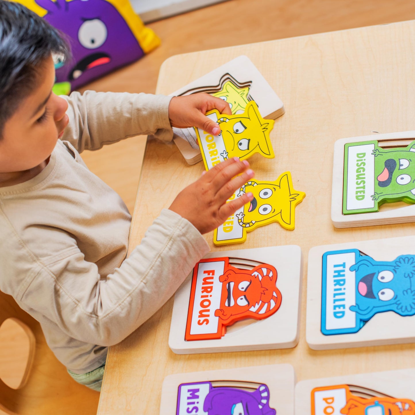 Open The Joy My Emotion Levels Peg Puzzle - 24-teiliges Puzzle zur emotionalen Regulierung für Kinder | SEL-Lernwerkzeug zum Identifizieren & Ausdrücken von Emotionen | Holzpuzzle ab 4 Jahren