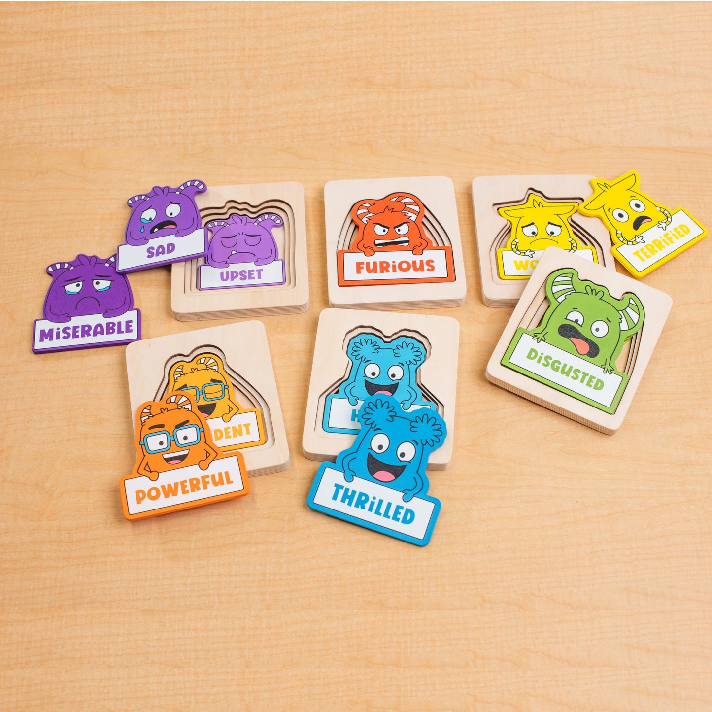 Open The Joy My Emotion Levels Peg Puzzle - 24-teiliges Puzzle zur emotionalen Regulierung für Kinder | SEL-Lernwerkzeug zum Identifizieren & Ausdrücken von Emotionen | Holzpuzzle ab 4 Jahren