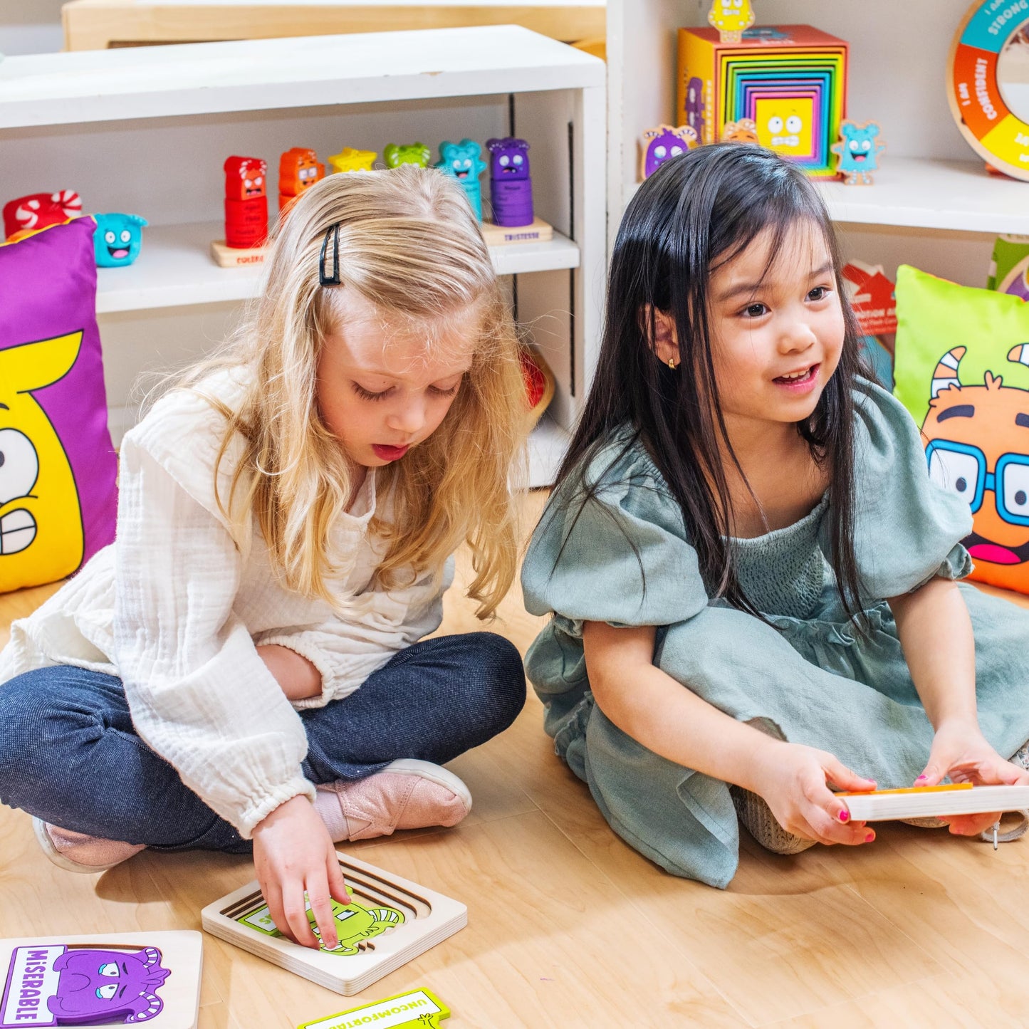 Open The Joy My Emotion Levels Peg Puzzle - 24-teiliges Puzzle zur emotionalen Regulierung für Kinder | SEL-Lernwerkzeug zum Identifizieren & Ausdrücken von Emotionen | Holzpuzzle ab 4 Jahren
